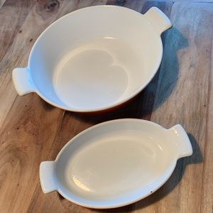 Vintage Descoware Enameled Cast Iron Bakers